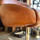 Vintage swivel office chair in cognac faux leather – 1970s