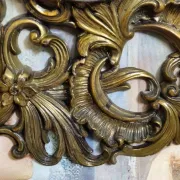 Antique gilded mirror in Baroque/Rococo style – Very richly carved frame