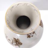 Vase en céramique ivoire et détails floraux marron par Rosenthal, Italie
