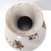 Vase en céramique ivoire et détails floraux marron par Rosenthal, Italie