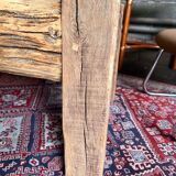 Artisanal vintage coffee table in solid wood