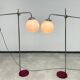 Modern mid-century chrome floor lamps in pairs