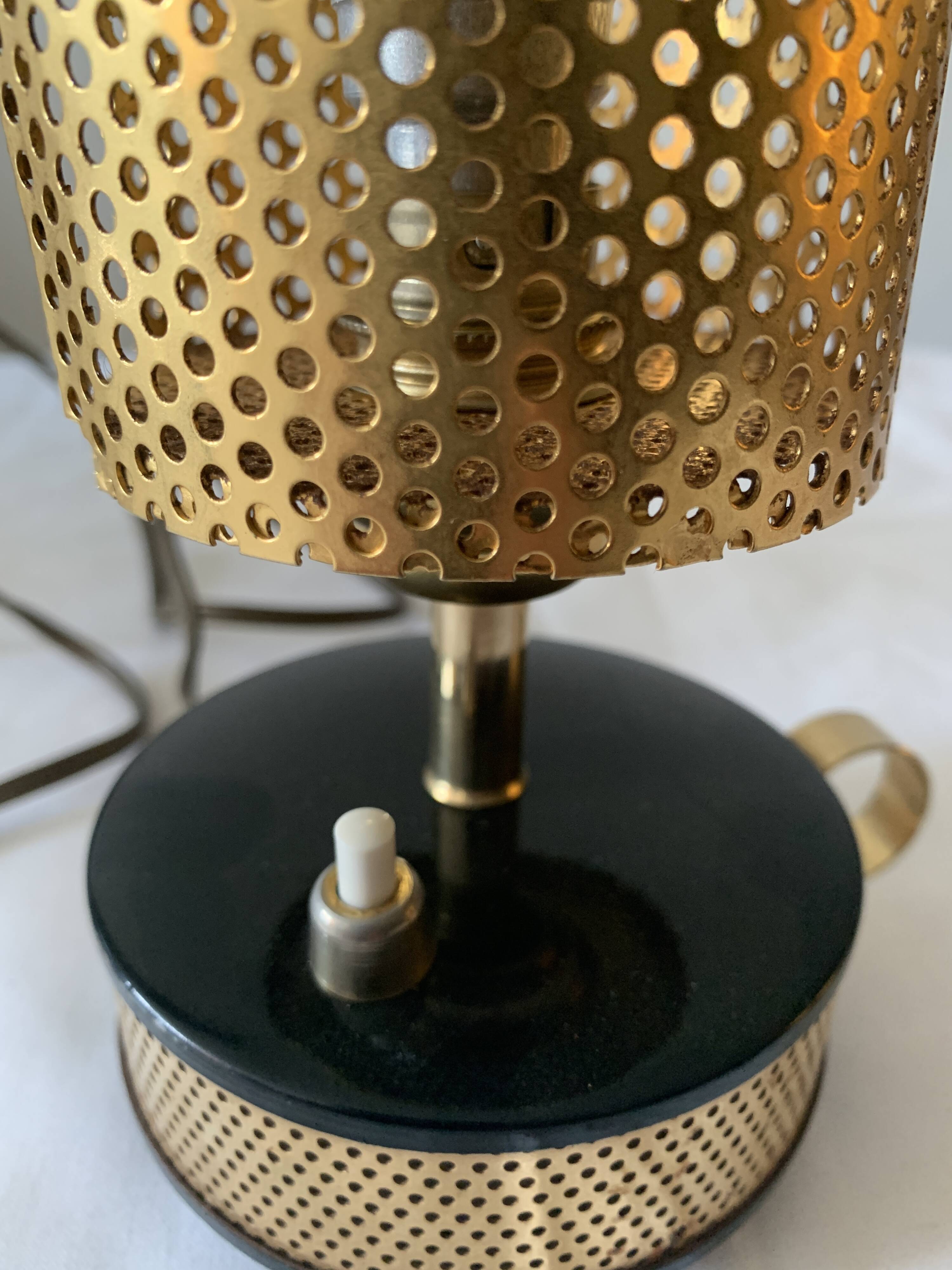 Perforated metal night light.