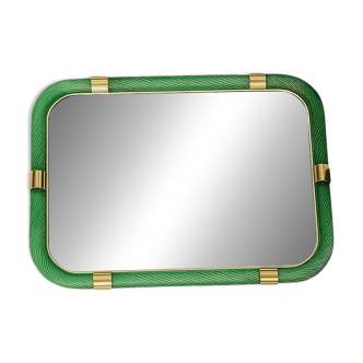 Miroir mural monumental rectangulaire italien « Torciglione » en verre de Murano