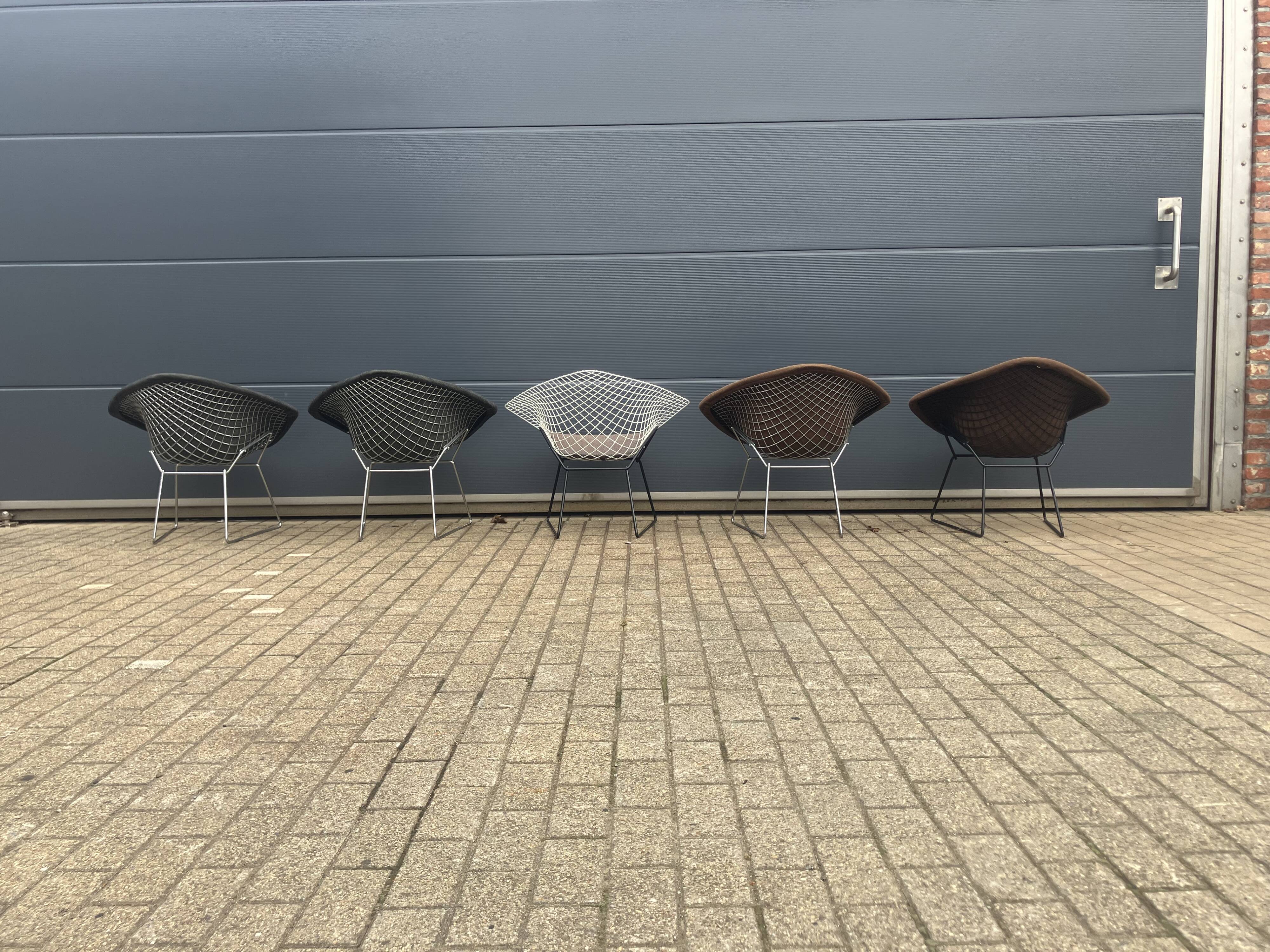 5x Knoll Bertoia Diamond chair upholstered