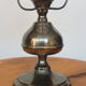 Small Art Deco opaline lamp, brass foot