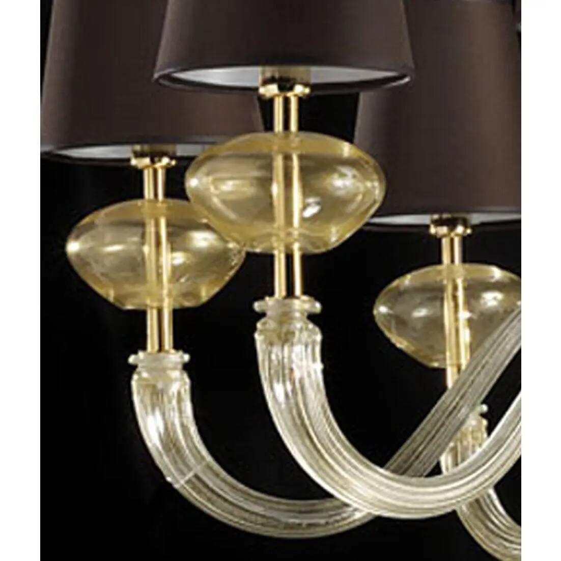 Modern Gold Murano Glass Chandelier in Contemporary Style