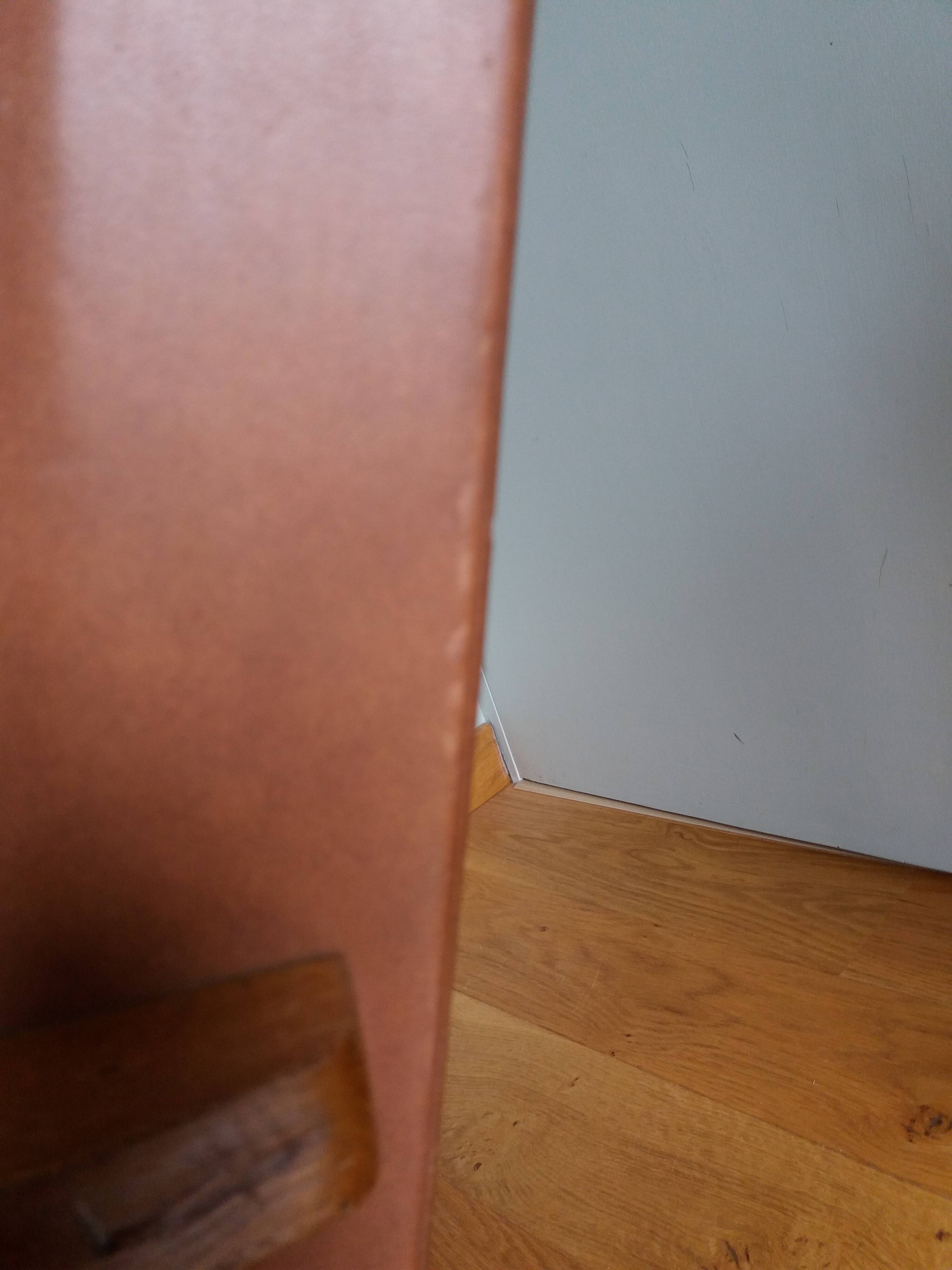 Scandinavian armchair in brown leatherette and wood