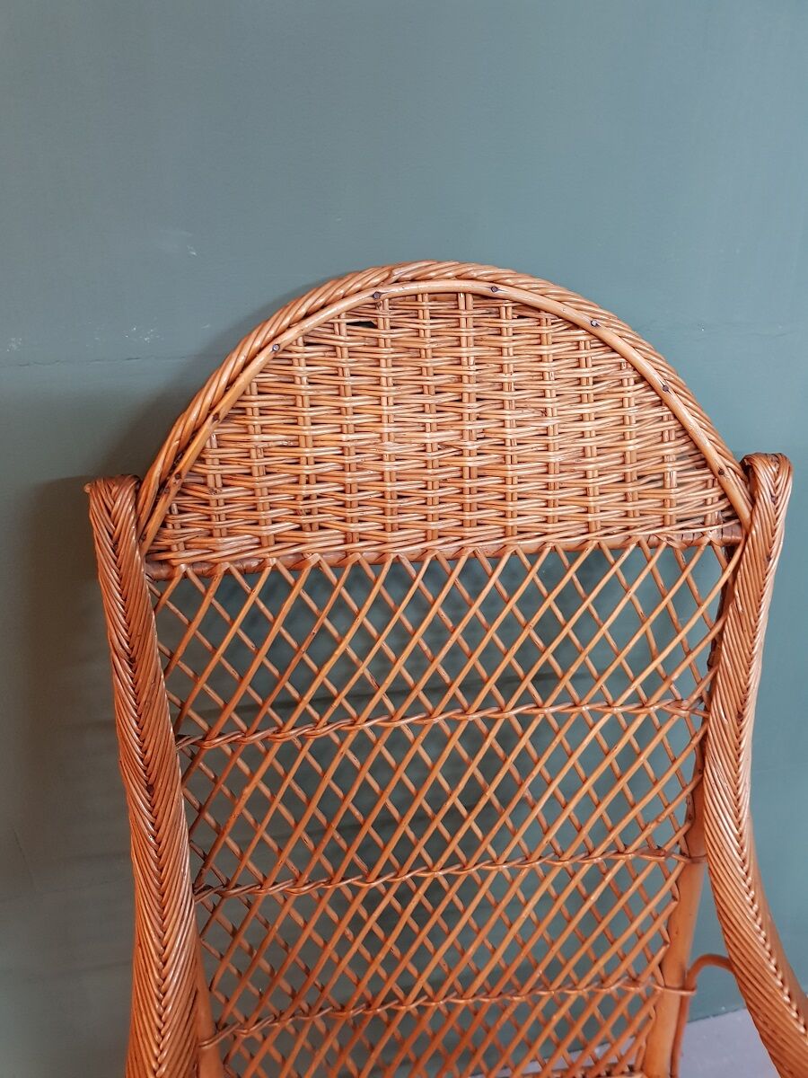 Old  Dutch Braided Wicker/Rattan Armchair.