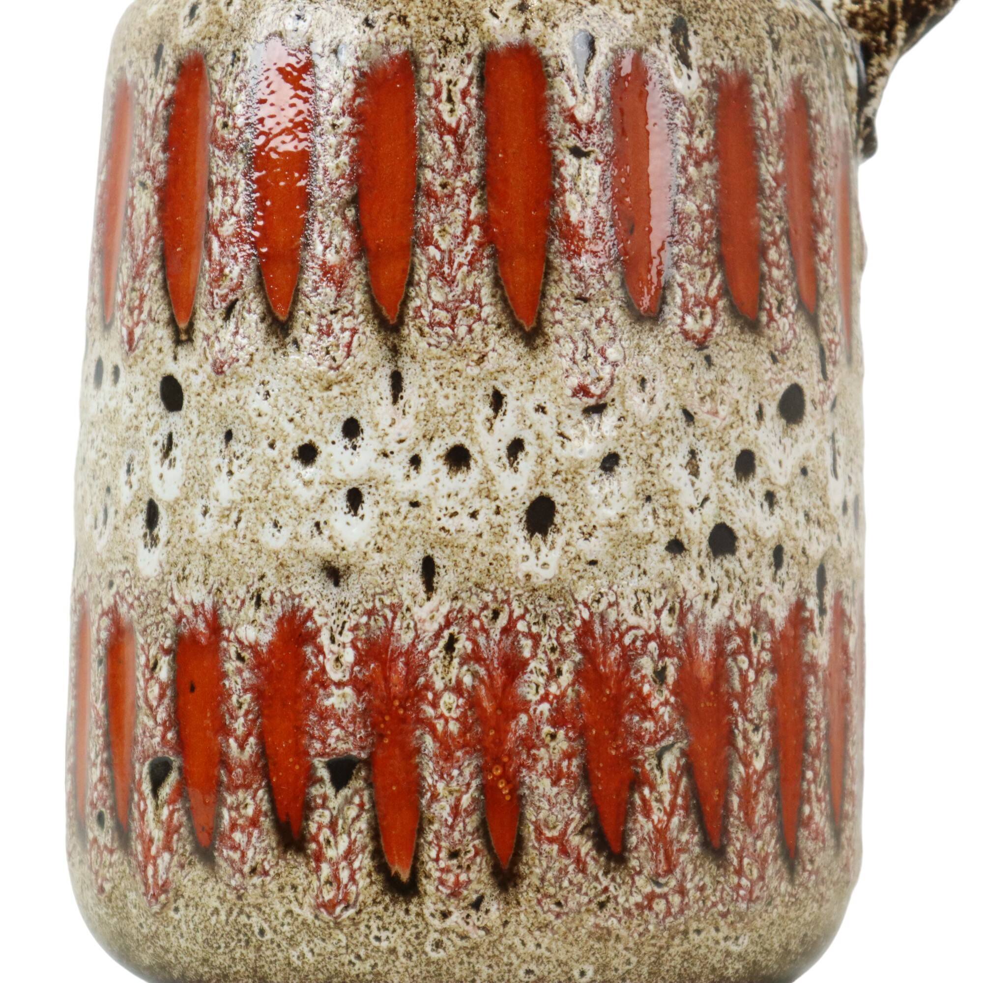 Fat Lava West Germany Earthenware Scheurich Lora Vase Orange 408-40