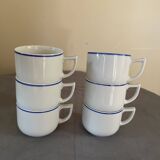 Service of 6 porcelain espresso cups