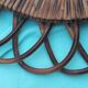 Oval mirror in rattan