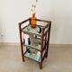 Vintage stand shelf in bamboo and rattan