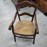 Old 19th century walnut straw armchair n° 2