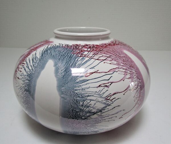 Vase west germany céramique à décor projeté design années 70
