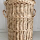 Wicker basket, waste paper basket with lid
