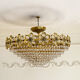 Crystal and solid brass ceiling chandelier, 5 lights, classic style.