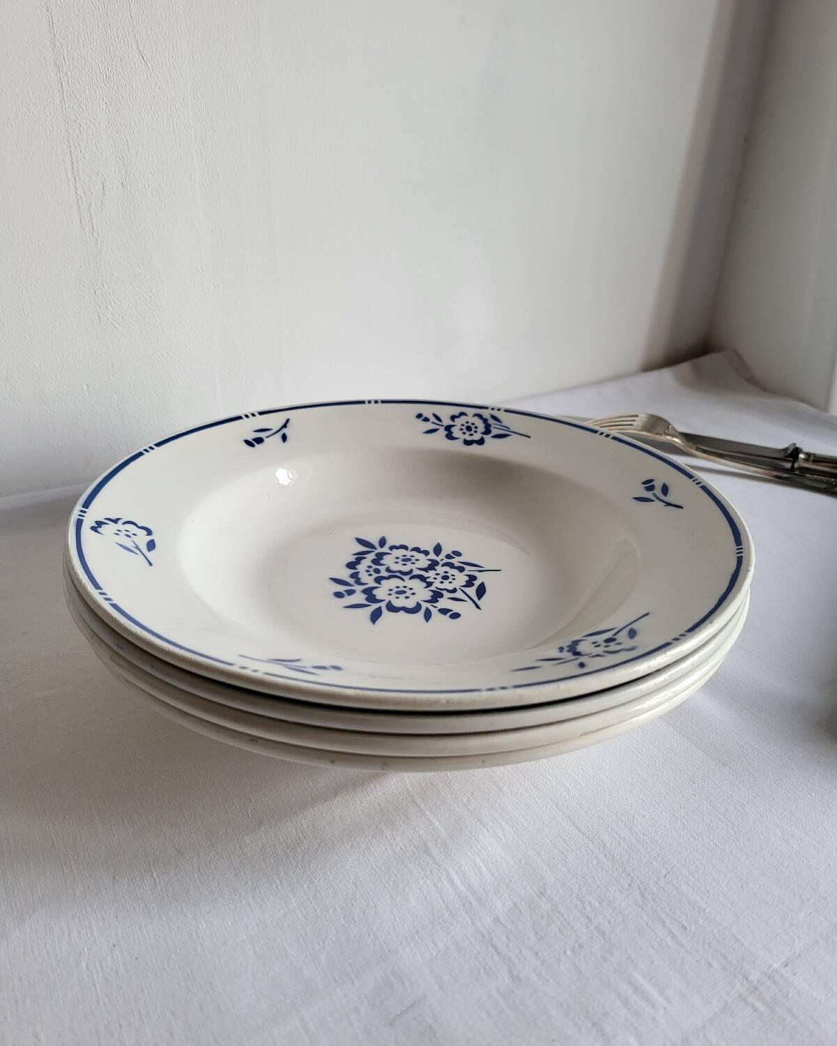 4 Deep Plates in earthenware Moulin des Loups & Hamage model Lucien