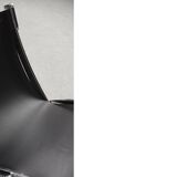 Vintage minimalist chair in Italian leather, 1980s.