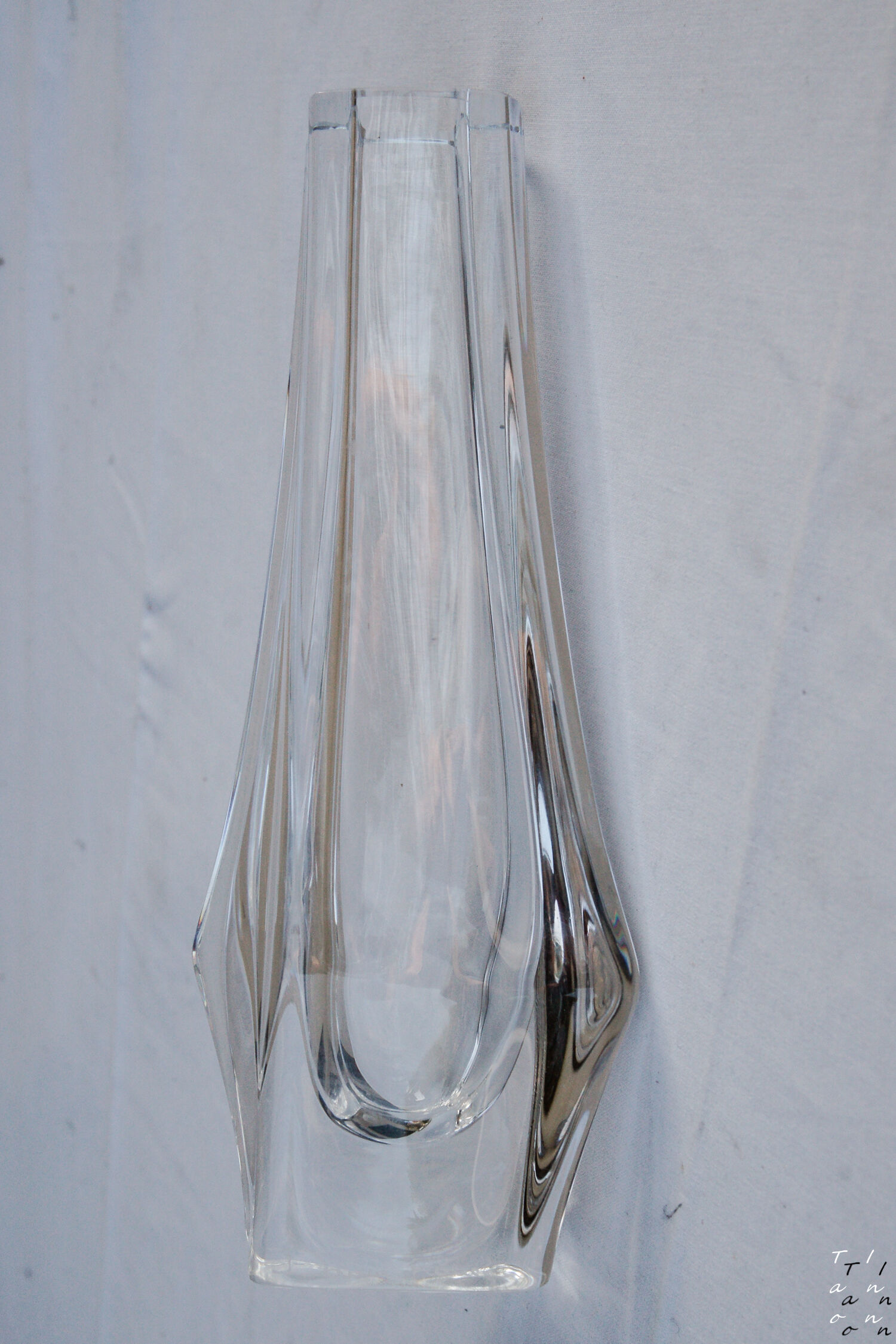Signed Daum crystal vase
