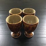 Lot of 4 flamed sandstone cups