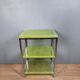 Shelf cabinet in broken tempered glass and metal
