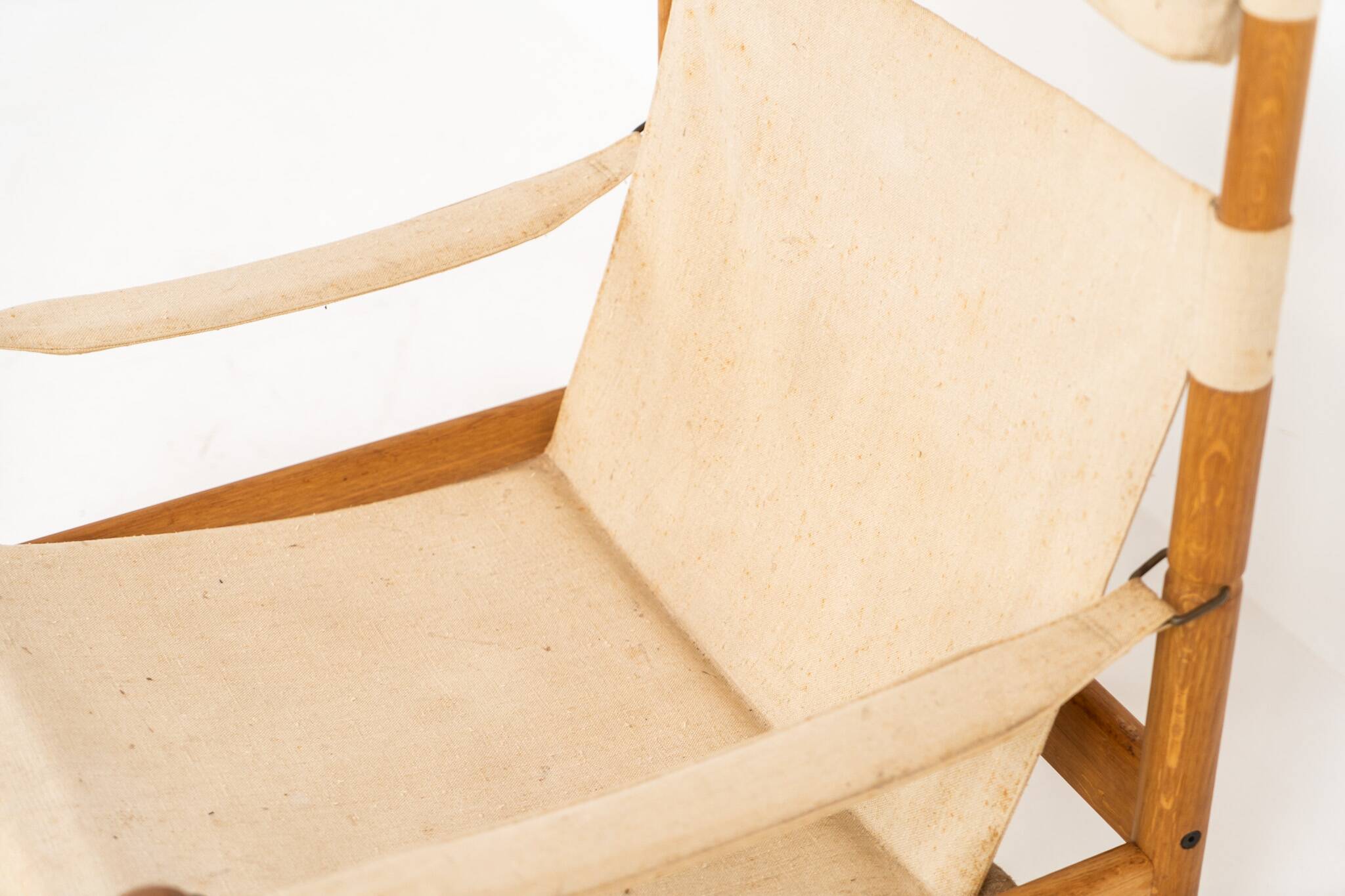 Oak safari chair & ottoman by Niels Eilersen for Erik Wørts