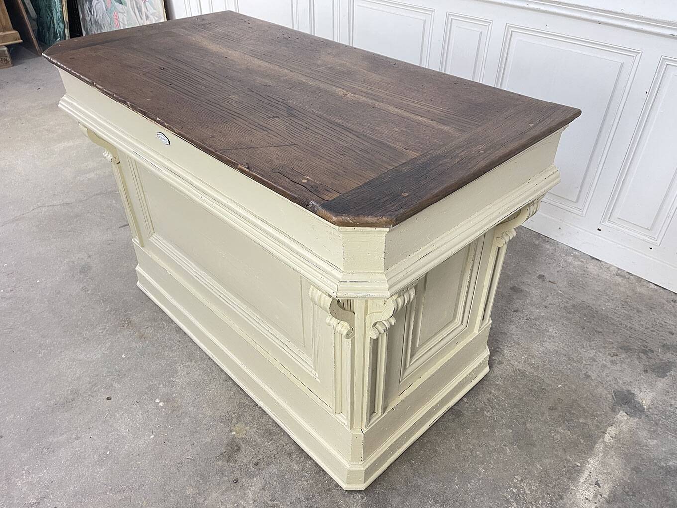 1900s solid oak counter