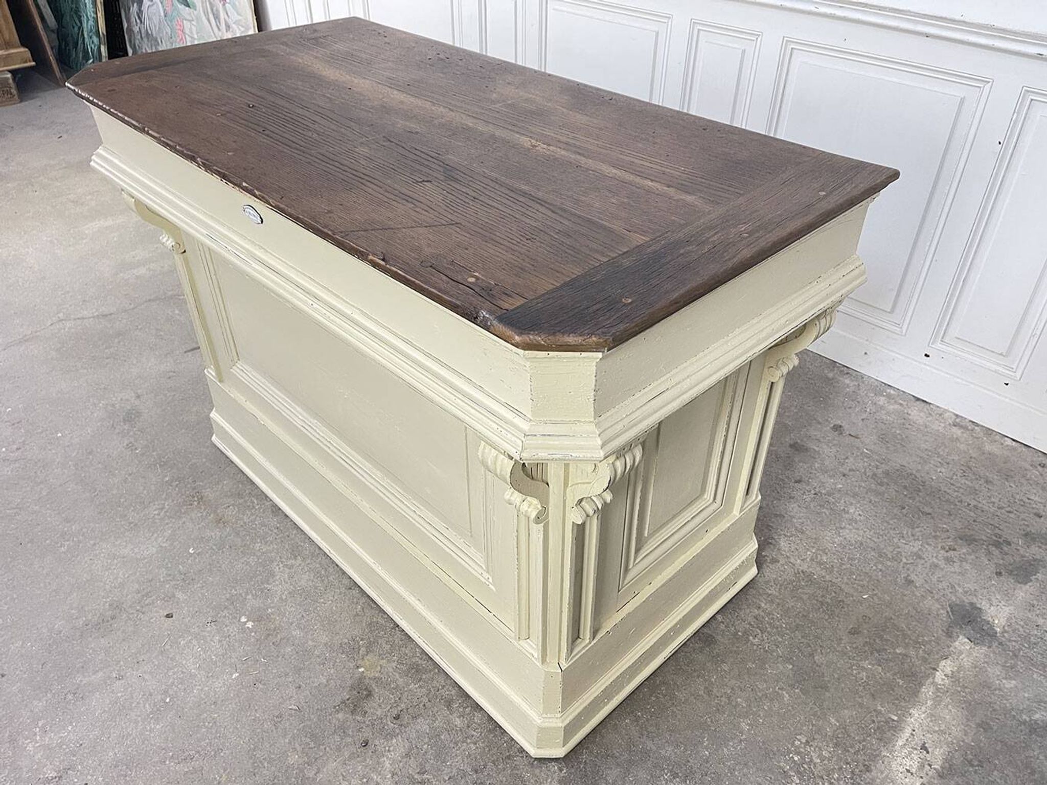 1900s solid oak counter