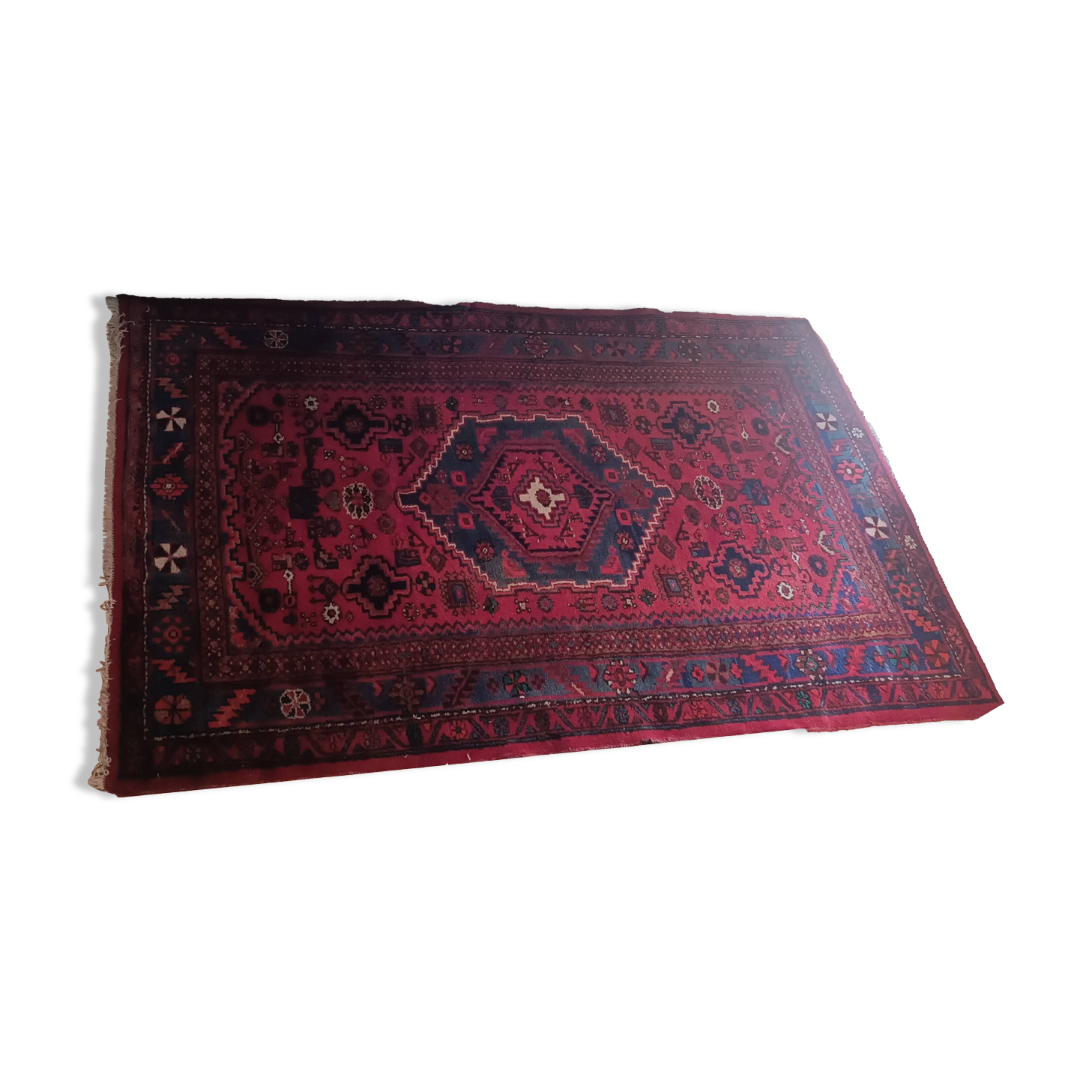 Vintage Iranian rug from the 1950s. Handcrafted, handmade.
