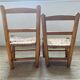 Chaises enfant anciennes en bois et paille