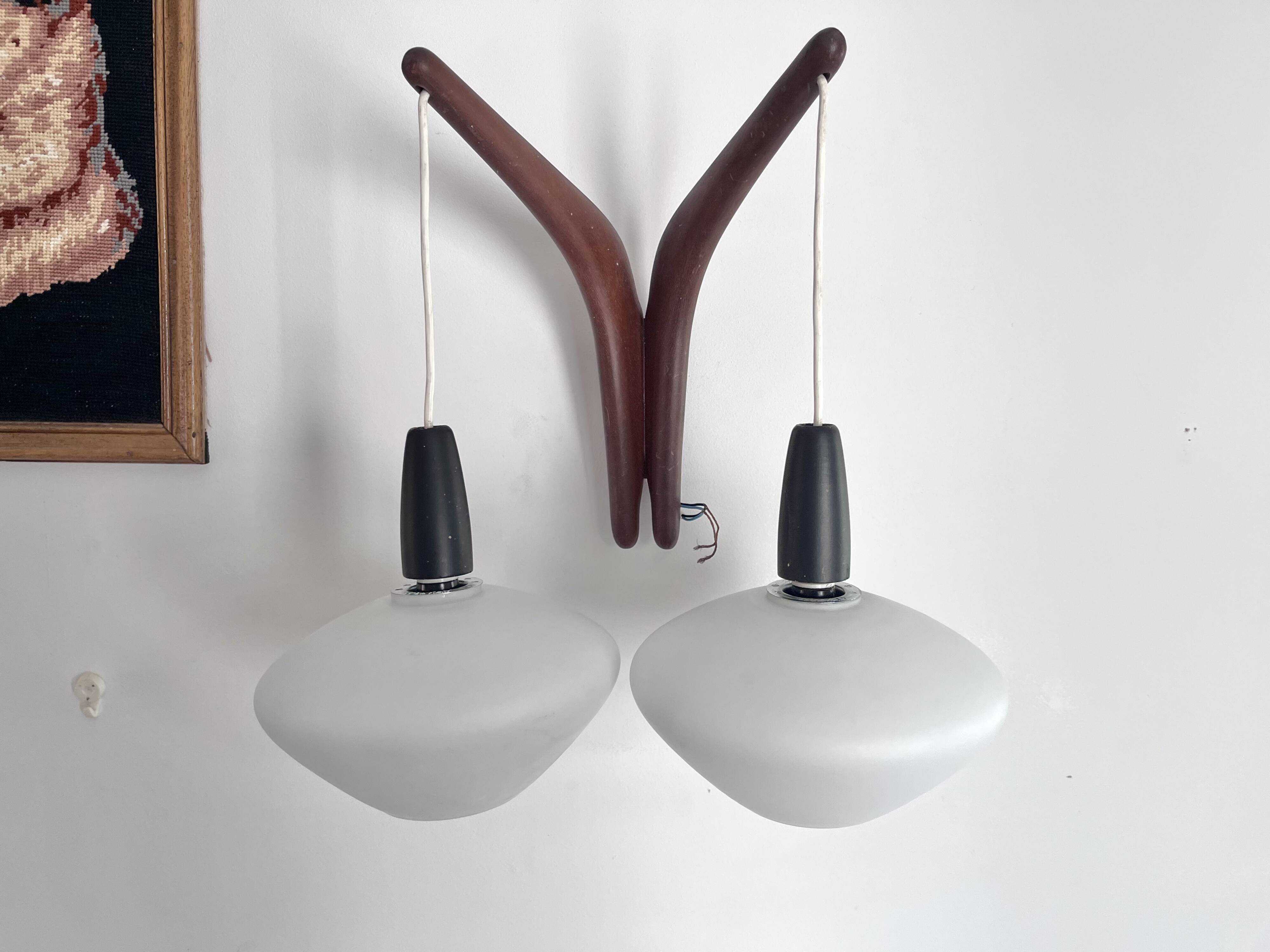 Scandinavian double wood opaline wall light Rispal