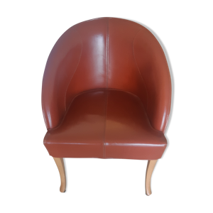 Fauteuil cuir marron