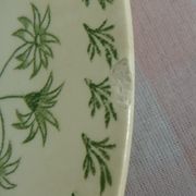 Lot de 4 assiettes plates en faïence de Sarreguemines motif Palmyre