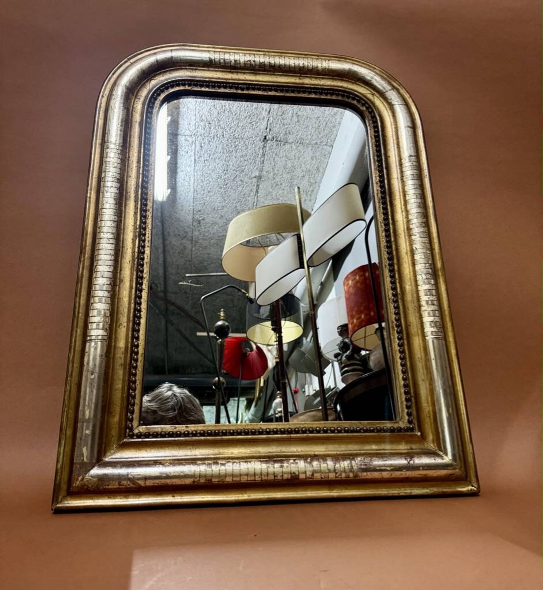 Napoleon III mirror in gold and silver