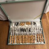 24-piece bamboo cutlery set
