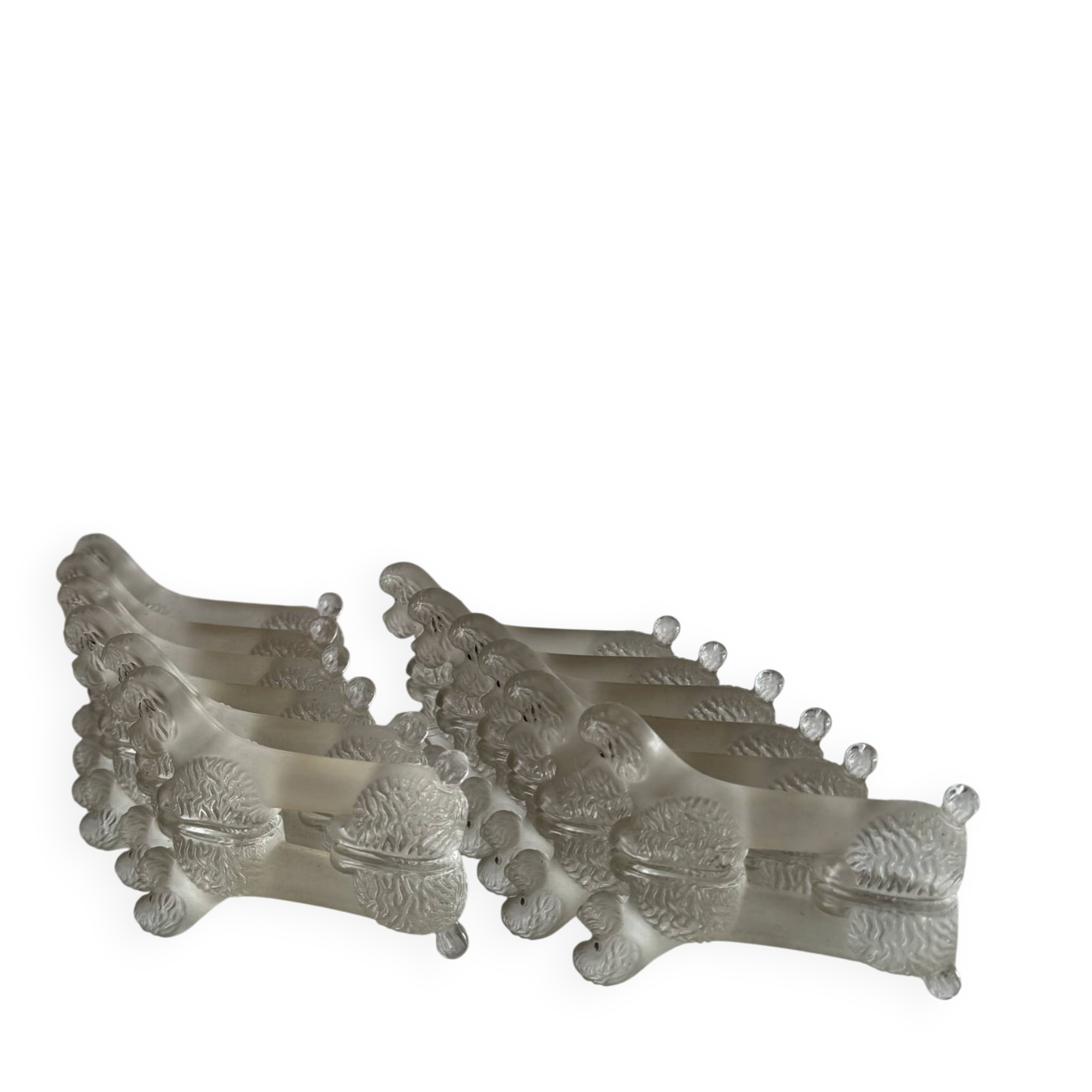 Art Deco glass poodle knife rest