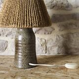 Le Cep stoneware bedside lamp with rope shade