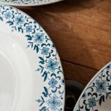 Set of 6 old Sarreguemines Digoin soup plates, Lucie model