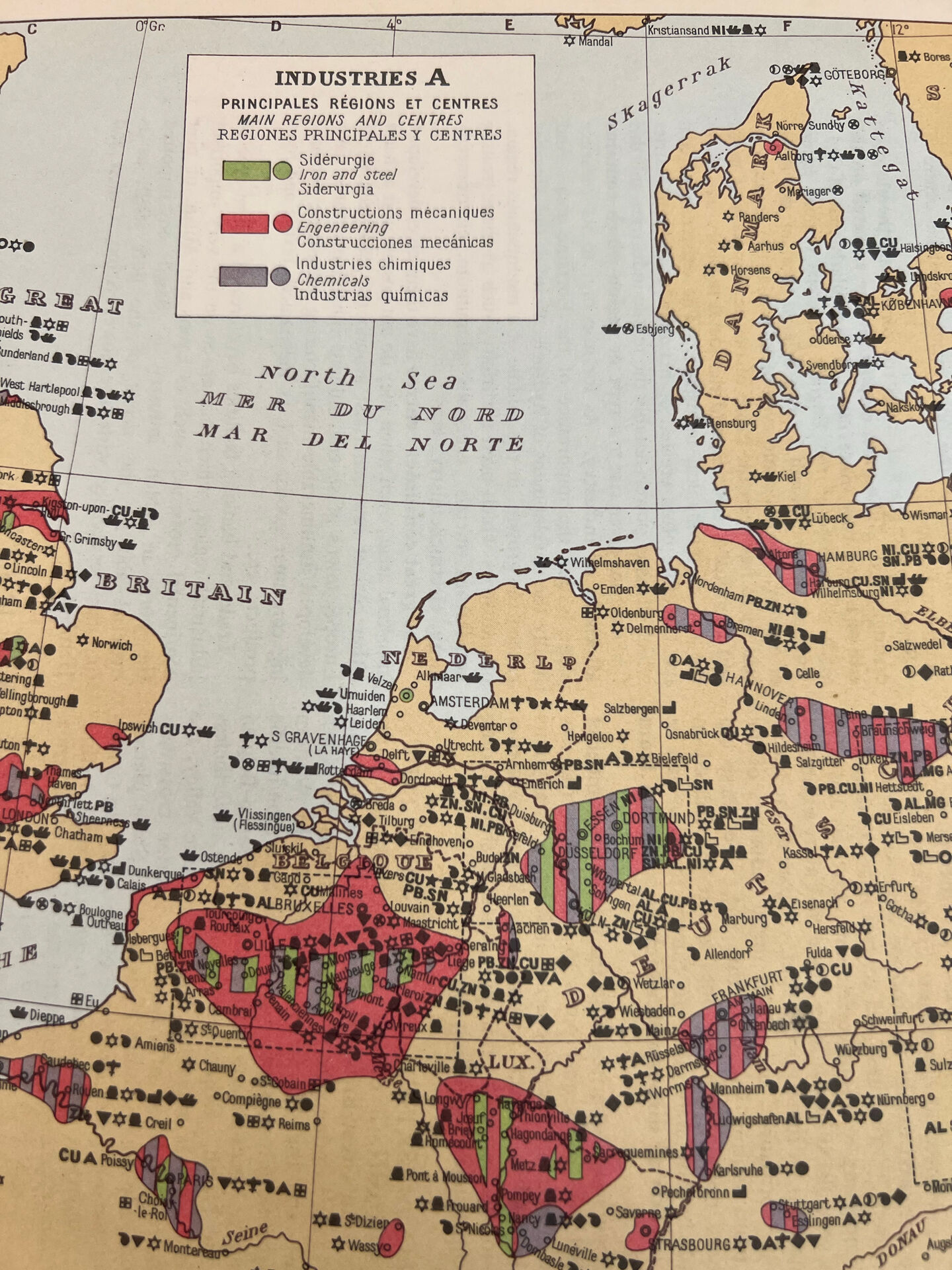 Cartes industrielles de l’Europe — Double planche originale