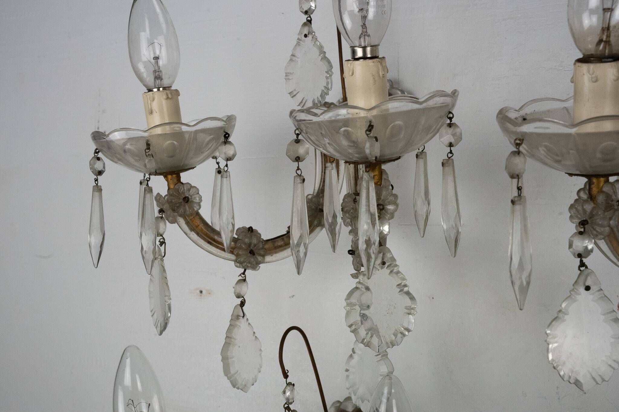 Set of six Maria Teresa sconces. Italy 1940s