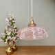 Suspension, abat-jour ancien en verre de Clichy rose
