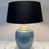 Blue ceramic lamp by Kosta