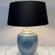 Blue ceramic lamp by Kosta