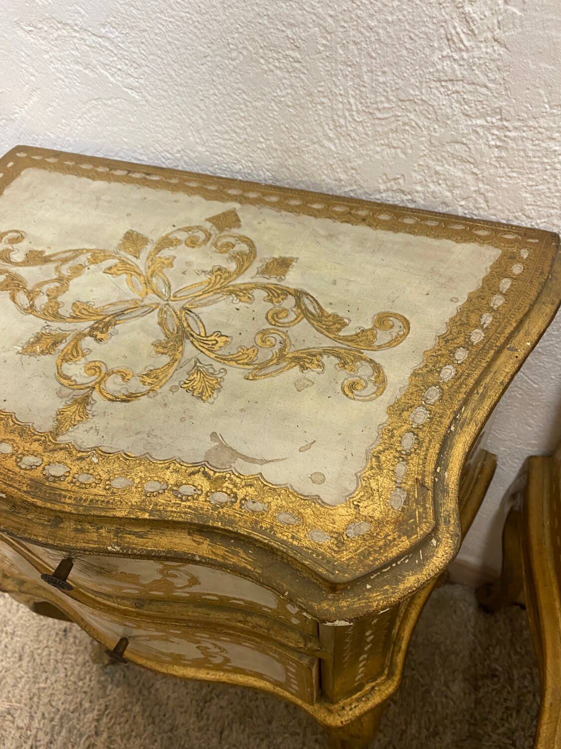 Pair of Italian Florentine bedside tables