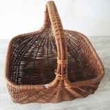 Old Rectangular Dark Wicker Basket