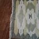 Green Scandinavian kilim carpet