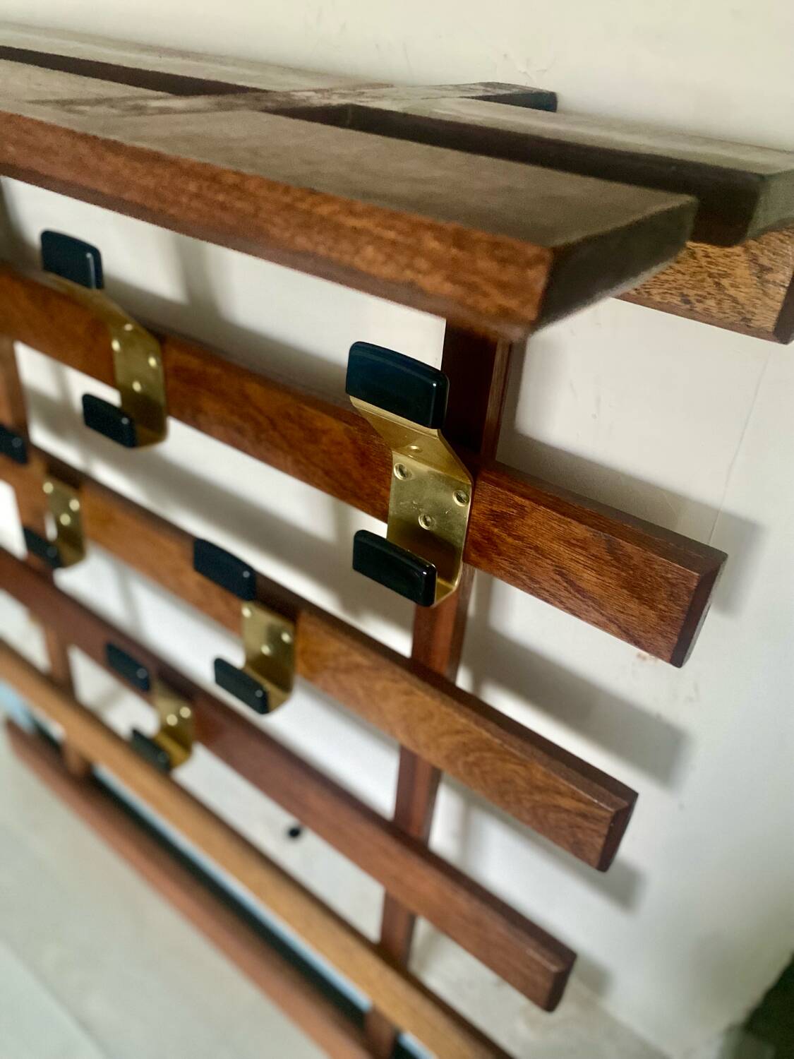 Vintage wall coat rack hooks circa