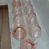 Set of 9 pink Vereco cups