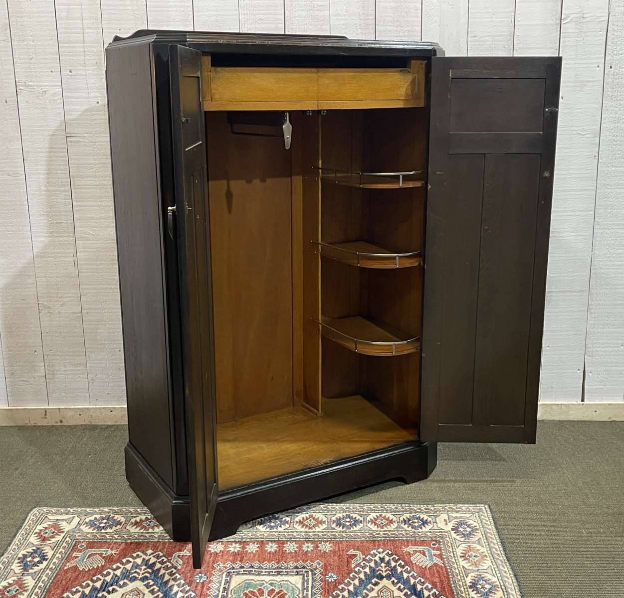 1930s English oak student wardrobe